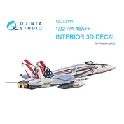 QD32111 Quinta Studio 1/32 3D Декаль интерьера кабины F/A-18A++ (Academy)