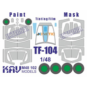M48 102 KAV models 1/48 Окрасочная маска для модели TF-104 (Kinetic) + тонировочная пленка