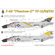 URS483 Sunrise 1/48 Decal for F-4B Phantom-II VF-21/VF-84/VF-103, without stencil