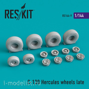 RS144-009 Reskit 1/144 Смоляные колеса для Lockheed C-130 Hercules, поздний тип 