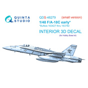 QDS-48279 Quinta Studio 1/48 3D Декаль интерьера кабины F/A-18C early (HobbyBoss) (Малая версия)
