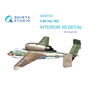 QD48162 Quinta Studio 1/48 3D Декаль интерьера кабины He 162 (Dragon)