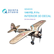 QD48335 Quinta Studio 1/48 3D Декаль интерьера кабины PZL P.11c (Arma Hobby)