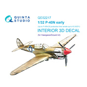 QD32217 Quinta Studio 1/32 3D Декаль интерьера кабины P-40N early (Hasegawa/Eduard)