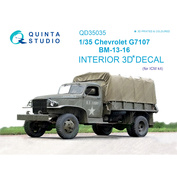 QD35035 Quinta Studio 1/35 3D Декаль интерьера кабины Chevrolet G7107 (ICM)