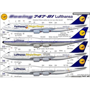 URS1441 Sunrise 1/144 Decals for Boeing 747-8i Old Lufthansa with Retro for the Zvezda model with stencil and mask (canopy&wheels)