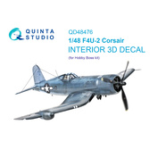 QD48476 Quinta Studio 1/48 3D Декаль интерьера кабины F4U-2 Corsair (HobbyBoss)