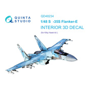 QD48234 Quinta Studio 1/48 3D Декаль интерьера кабины Суххой-35S (KittyHawk)