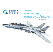 QD48231 Quinta Studio 1/48 3D Cabin Interior Decal F-14A Late (for Tamiya model)