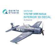 QD72148 Quinta Studio 1/72 3D Декаль интерьера кабины F6F-5 Hellcat (Eduard)