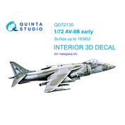 QD72130 Quinta Studio 1/72 3D Декаль интерьера кабины AV-8B ранний (Hasegawa)