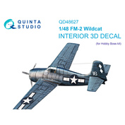 QD48627 Quinta Studio 1/48 3D Декаль интерьера кабины FM-2 Wildcat (HobbyBoss)