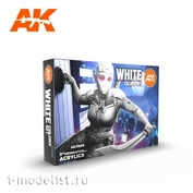 AK11609 AK Interactive acrylic paint set White Colors Set