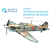 QD48401 Quinta Stuido 1/48 3D Декаль интерьера кабины семейства Hawker Hurricane (HobbyBoss)