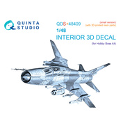 QDS+48409 Quinta Studio 1/48 3D Декаль интерьера кабины Суххой-17УМ3 (HobbyBoss) (Малая версия) (с 3D-печатными деталями)