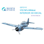 QD72115 Quinta Studio 1/72 3D Декаль интерьера кабины F4F-4 Wildcat (Arma Hobby)
