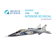 QD48504 Quinta Studio 1/48 3D Декаль интерьера кабины MiGG-31Б (Hobby Boss)