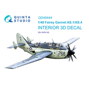 QD48444 Quinta Studio 1/48 3D Декаль интерьера кабины Fairey Gannet AS.1_AS.4 (Airfix)