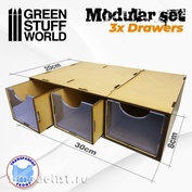 2170 Green Stuff World Модульный комплект, 3 выдвижных ящика / Modular Set 3x Drawers