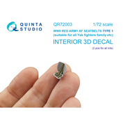 QR72003 Quinta Studio 1/72 Комплект ремней для самолета ВВС РККА тип 1, ВОВ (2 шт)