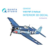 QD48330 Quinta Studio 1/48 3D Декаль интерьера кабины F6F-3 Hellcat (Eduard)