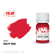 C1047 ICM Paint for creativity, 12 ml, color Matt red (Matt Red)																