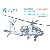 QDS-35090 Quinta Studio 1/35 3D Декаль интерьера кабины AH-64A (Academy) (Малая версия)