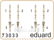 73033 Eduard 1/72 photo etched parts for the Fw 190A-8 seatbelts SUPERFABRIC (s)
