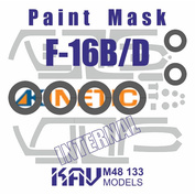 M48 133 KAV models 1/48 Двусторонняя окрасочная маска для моделей F-16B/D (Kinetic)
