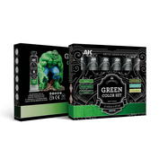 AKAD109 AK Interactive Набор красок зелёных цветов – хуtoжественный плfromный акрил / Green Color Set – Artistic Dense Acrylic Color