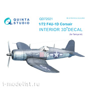 QD72021 Quinta Studio 1/72 3D Decal of the cabin interior F4U-1D Corsair (for Tamiya model)