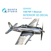 QD48392 Quinta Studio 1/48 3D Декаль интерьера кабины F8F-1 Bearcat (Academy)