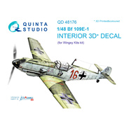 QD48176 Quinta Studio 1/48 3D Декаль интерьера кабины Bf 109E-1 (для модели Wingsy kits)
