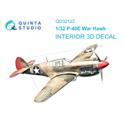 QD32122 Quinta Studio 1/32 3D Декаль интерьера кабины P-40E War Hawk (Т$ач)