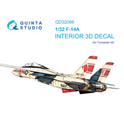QD32098 Quinta Studio 1/32 3D Декаль интерьера кабины F-14A (Trumpeter)