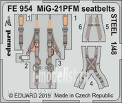 FE954 Eduard 1/48 Фототравление МuГ-21ПФМ стальные ремни