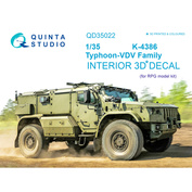 QD35022 Quinta Studio 1/35 3D Декаль интерьера кабины для семейства К-4386 Тайфун-ВДВ (для модели RPG-model)