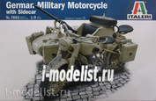 7403 Italeri 1/9 German Military Motorcycle with side car