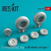 RS48-0270 Reskit 1/48 Ju-88 type 1 resin wheels