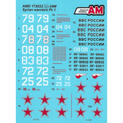 AMD172022 Advance Modeling 1/72 Decals for Sukhoi-24M from the Russian Aerospace Forces Aviation Group in Syria, Khmeimim airfield