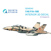 QD48345 Quinta Studio 1/48 3D Декаль интерьера кабины F/A-18B (Hasegawa)