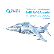 QDS-48291 Quinta Studio 1/48 3D Декаль интерьера кабины AV-8A Early (Kinetic) (Малая версия)