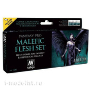 74102 Vallejo Набор Fantasy - Pro Malefic Flesh (8 цв. х 17 мл.)