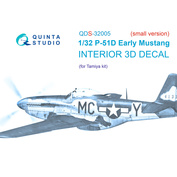 QDS-32005 Quinta Studio 1/32 3D Декаль интерьера кабины P-51D (Early) (Tamiya) (малая версия)