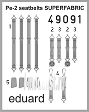 49091 Eduard 1/48 Фототравление для Pe-2 seatbelts SUPERFABRIC