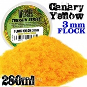 10038 Green Stuff World Yellow grass, 3 mm-280 ml. / Static Grass Flock-Canary Yellow 3 mm - 280 ml
