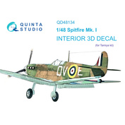QD48134 Quinta Studio 1/48 3D Interior Decal Spitfire Mk.I (Tamiya)