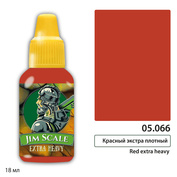 05.066 Jim Scale Краска для миниатюр (5-ая серия) Красный экстра плотный / Red extra dense (18 мл)