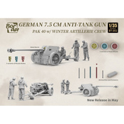 BT-051 Border Model 1/35 Немецкая 7,5 см противотанковая пушка Pak. 40 с зимним артиллерийским расчетом