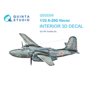 QD32209 Quinta Studio 1/32 3D Декаль интерьера кабины A-20G Havoc(Бостон) (HK Models)